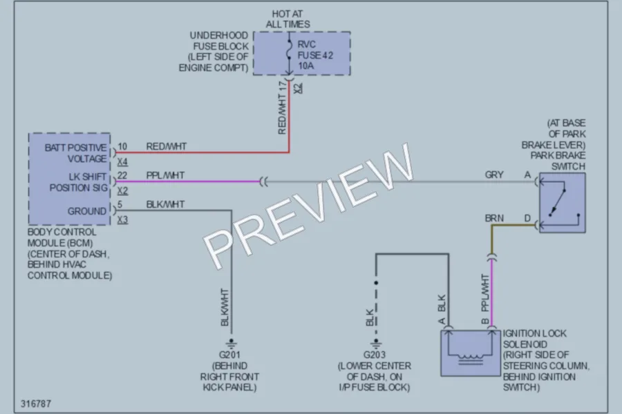 2009 Suzuki XL7 Shift Interlock wiring diagram preview