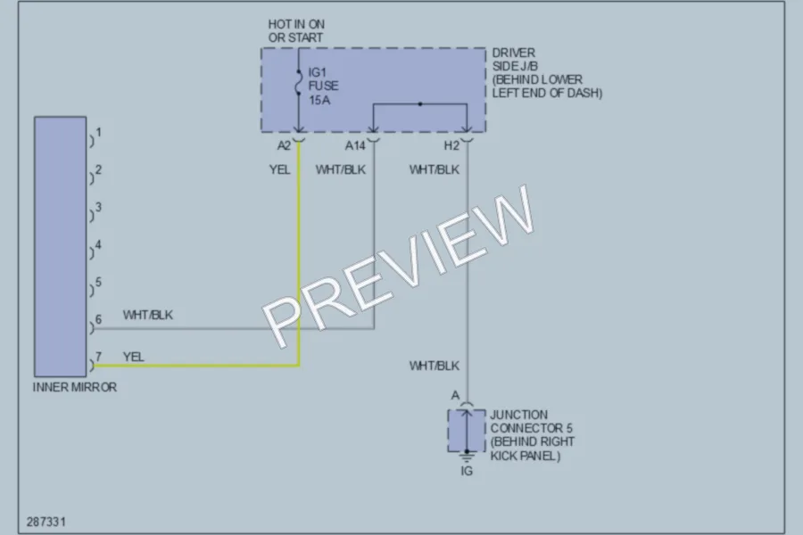 2009 Toyota 4Runner Power Mirrors wiring diagram preview