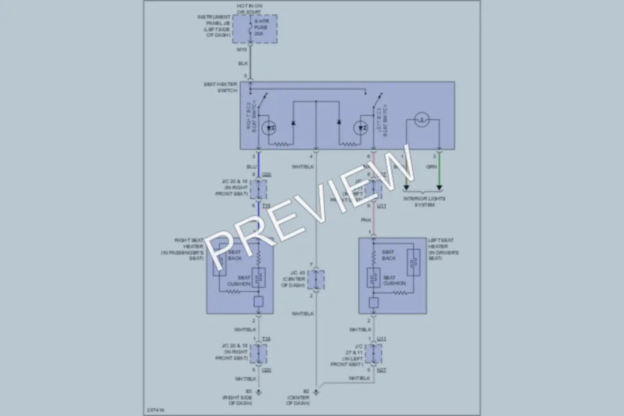 2009 Toyota Camry Power Seats wiring diagram preview
