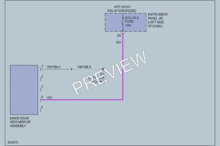 2009 Toyota Corolla Power Mirrors wiring diagram preview