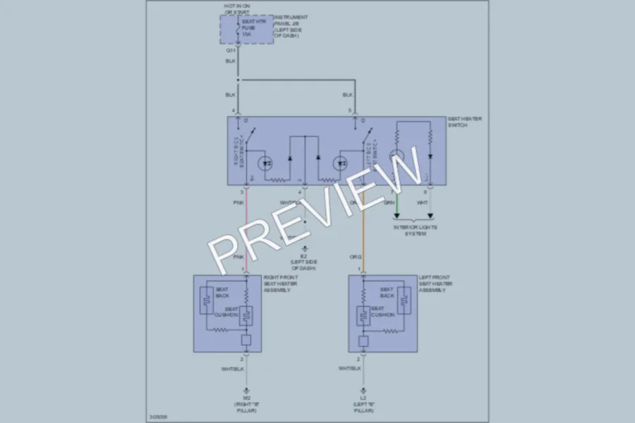 2009 Toyota Corolla Power Seats wiring diagram preview