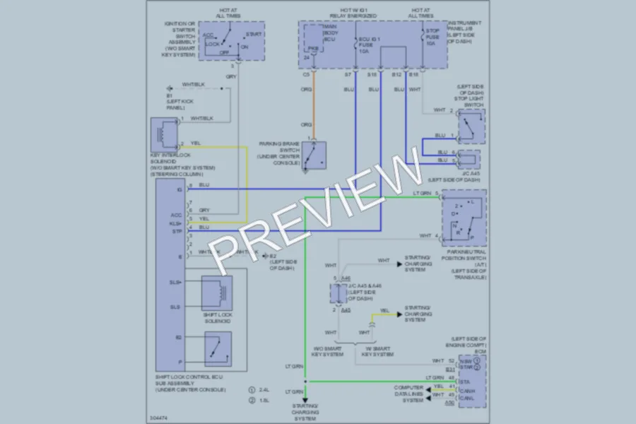 2009 Toyota Corolla Shift Interlock wiring diagram preview