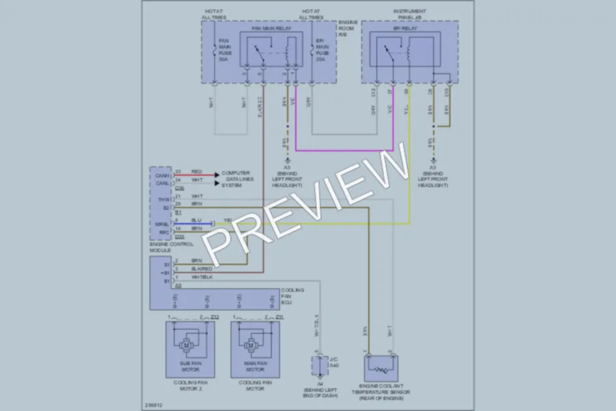 2009 Toyota Highlander Cooling Fan wiring diagram preview