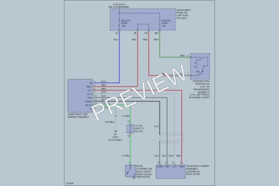 2009 Toyota RAV4 Power Mirrors wiring diagram preview