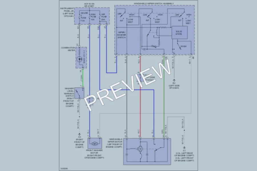 2009 Toyota RAV4 Wiper Washer wiring diagram preview