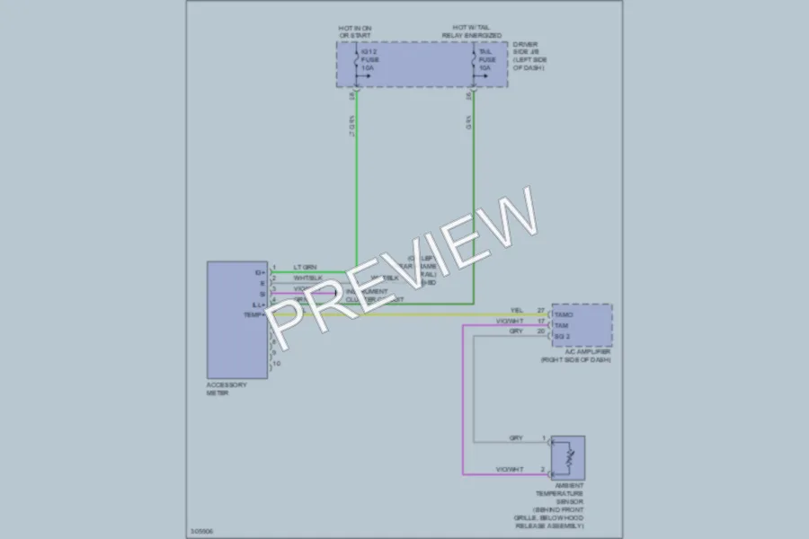 2009 Toyota Tacoma Instrument Cluster wiring diagram preview