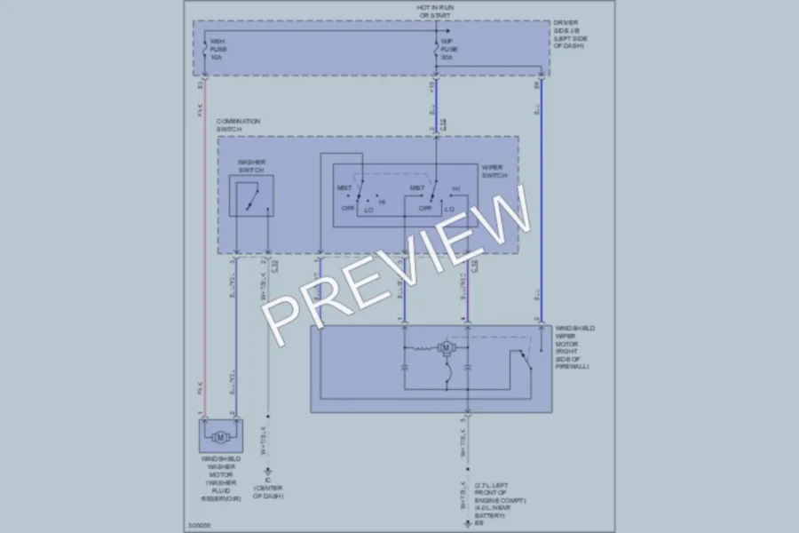 2009 Toyota Tacoma Wiper Washer wiring diagram preview