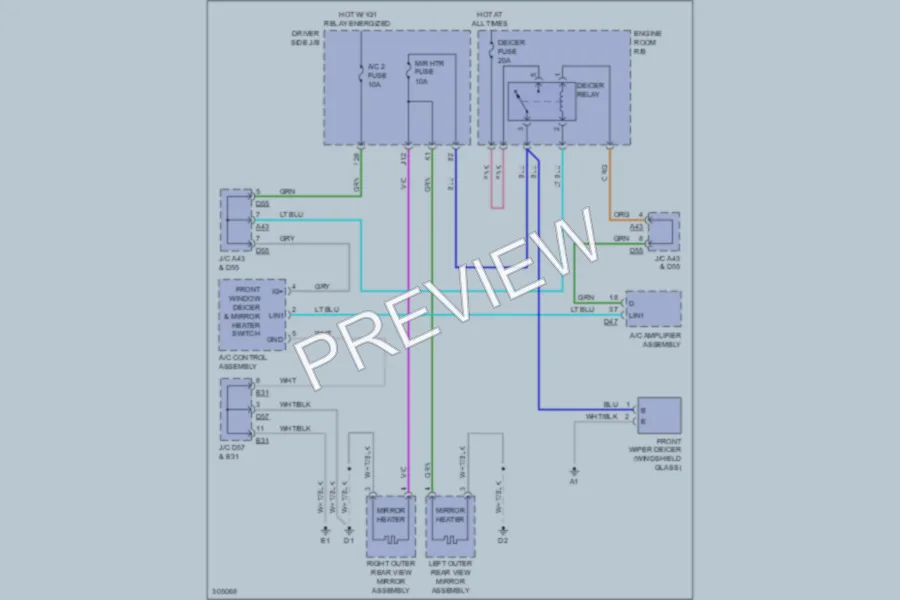 2009 Toyota Venza Defoggers wiring diagram preview