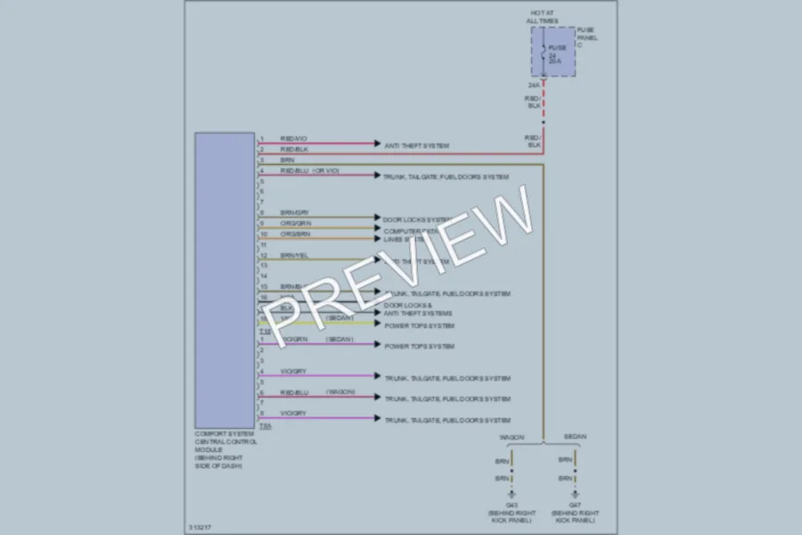 2009 Volkswagen GLI Body Control Modules wiring diagram preview