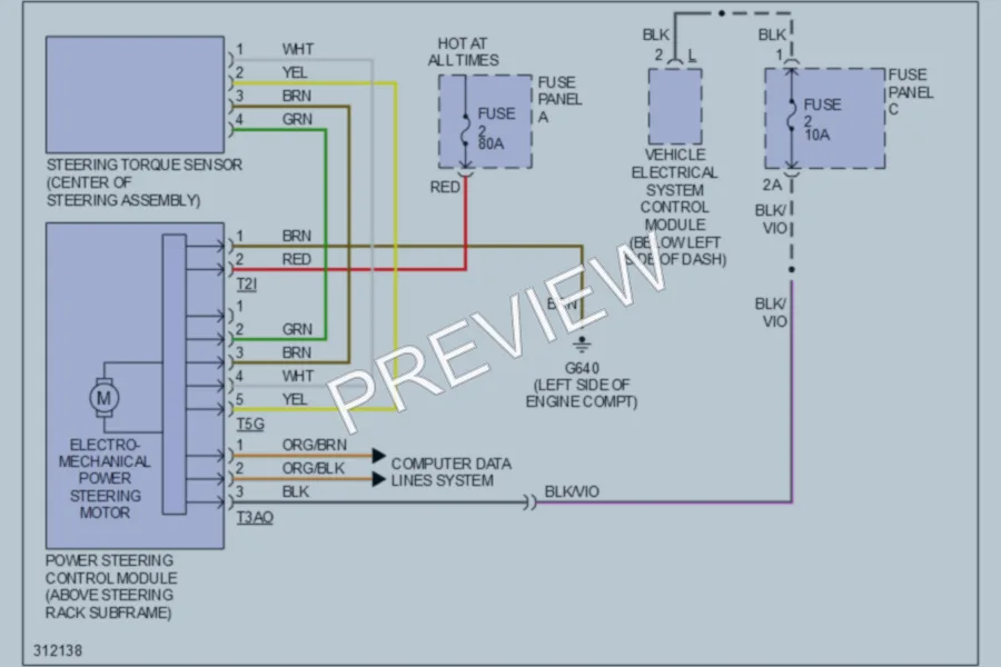2009 Volkswagen GLI Electronic Power Steering wiring diagram preview