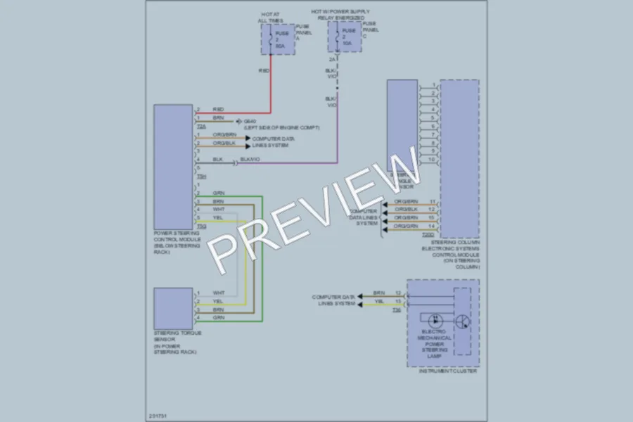 2009 Volkswagen GTI Electronic Power Steering wiring diagram preview