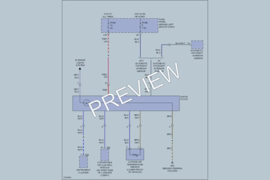2009 Volkswagen NewBeetle Instrument Cluster wiring diagram preview