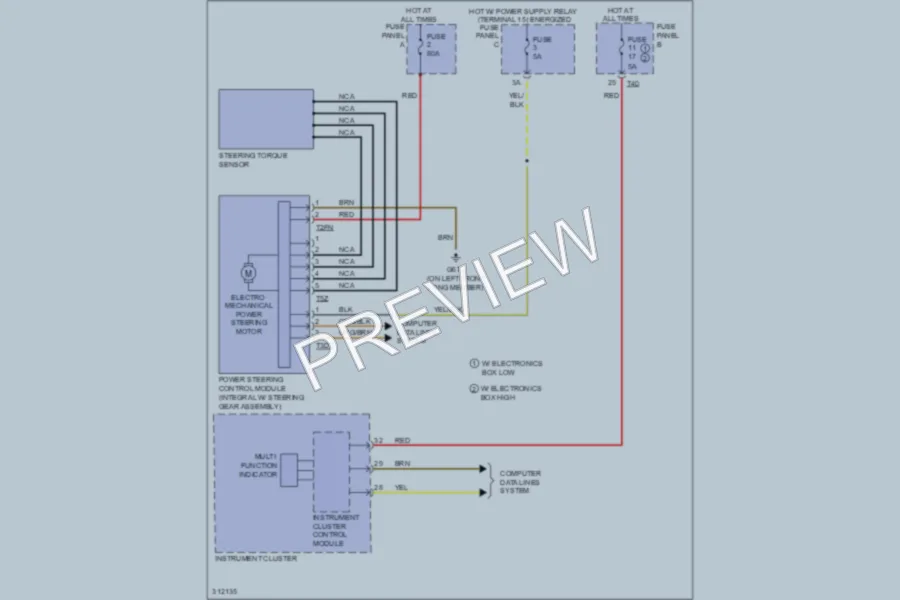 2009 Volkswagen PassatCC Electronic Power Steering wiring diagram preview