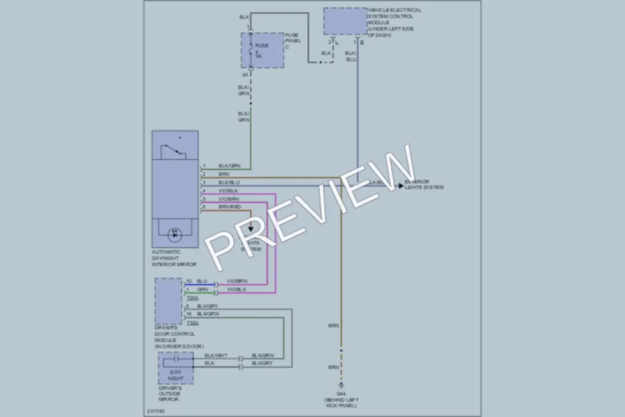 2009 Volkswagen Rabbit Power Mirrors wiring diagram preview
