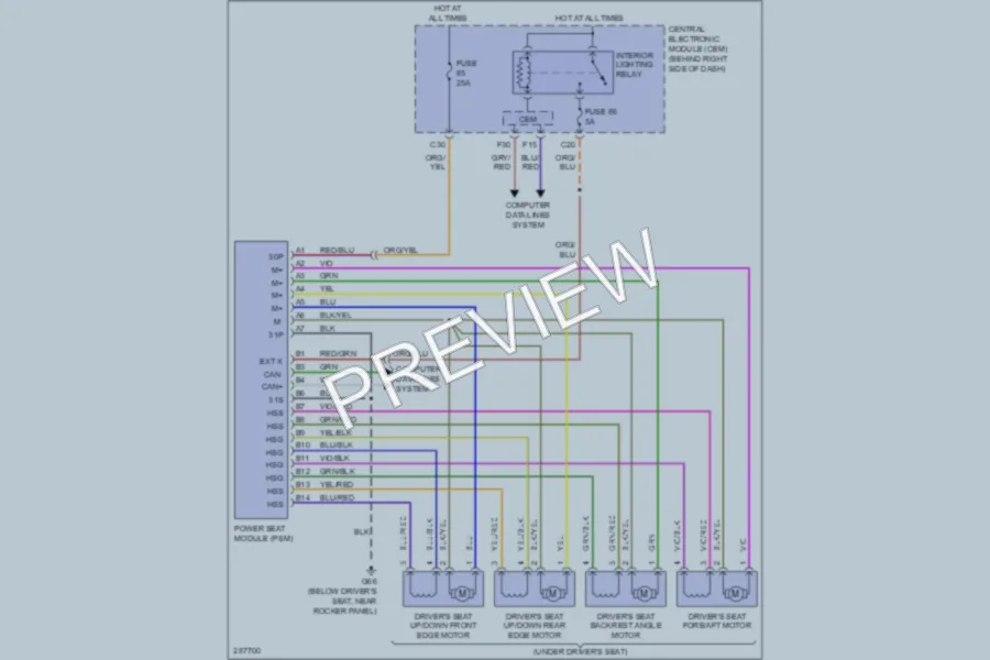 2009 Volvo S40 Memory Systems wiring diagram preview