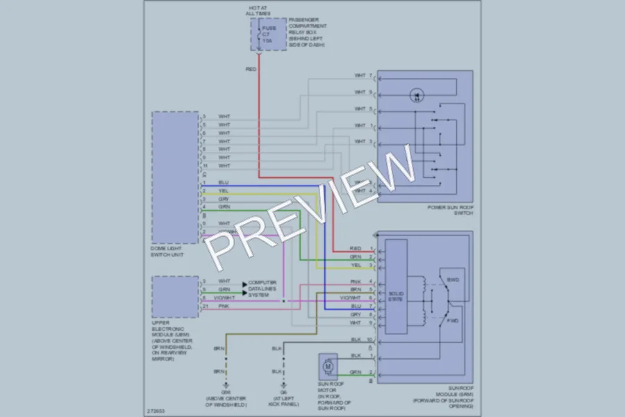 2009 Volvo S60 Power Top Sunroof wiring diagram preview
