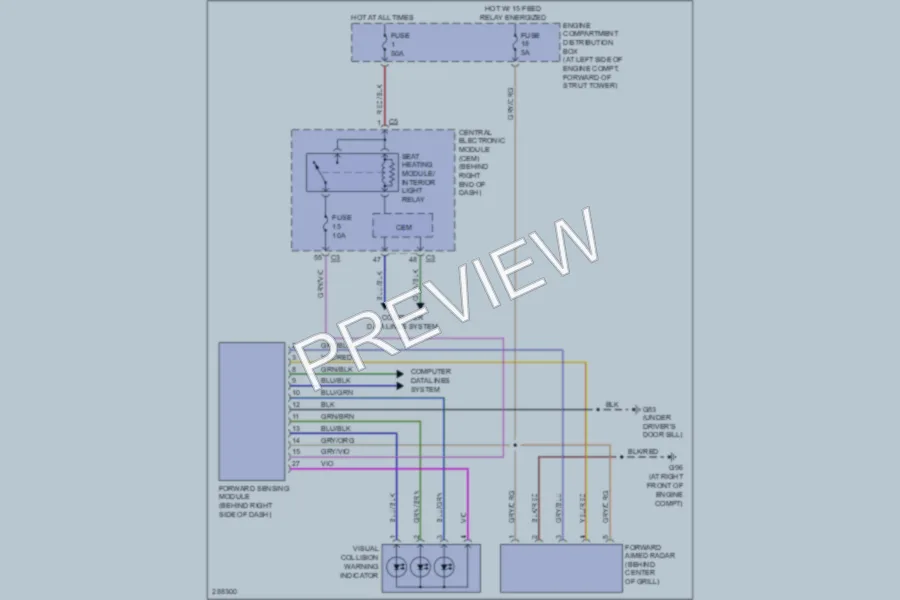 2009 Volvo S80 Warning Systems wiring diagram preview
