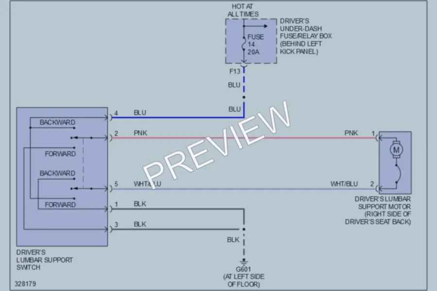 2010 Acura RL Power Seats wiring diagram preview