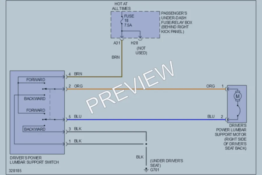2010 Acura TL Power Seats wiring diagram preview