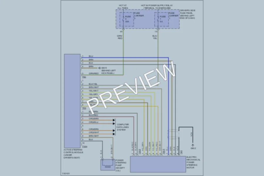 2010 Audi A4 Electronic Power Steering wiring diagram preview