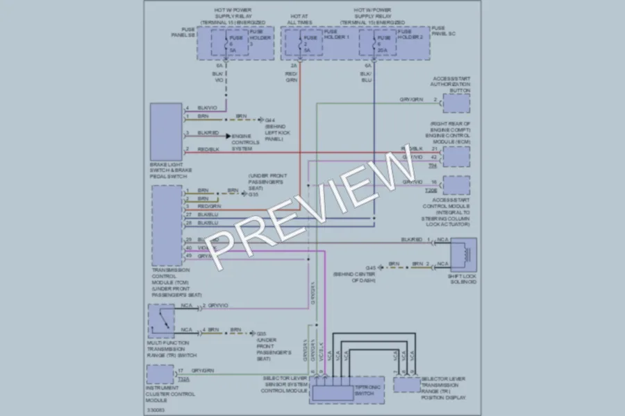 2010 Audi Q7 Shift Interlock wiring diagram preview