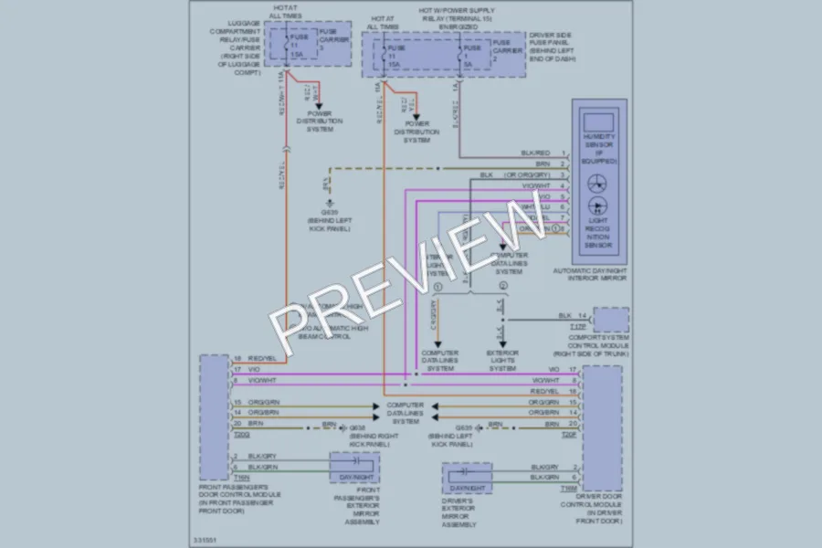 2010 Audi S4 Power Mirrors wiring diagram preview