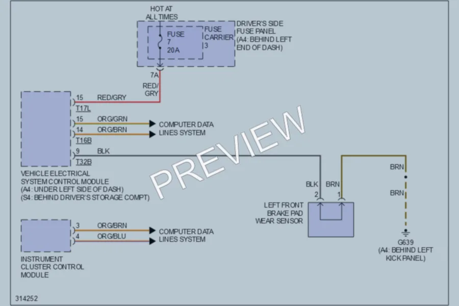 2010 Audi S4 Warning Systems wiring diagram preview