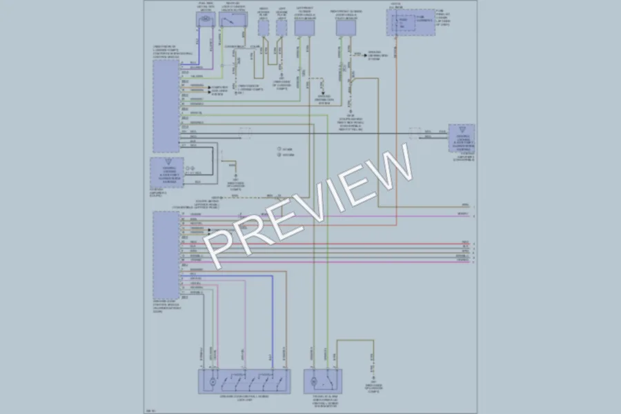 2010 Audi S5 Power Door Locks wiring diagram preview