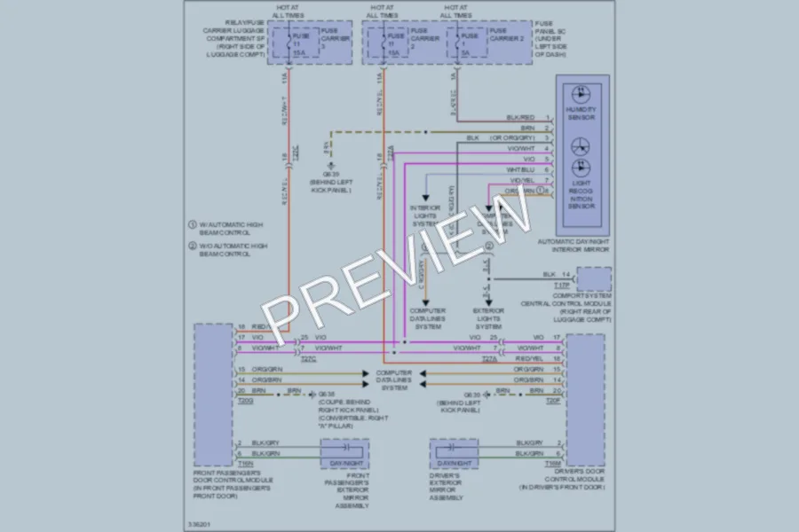 2010 Audi S5 Power Mirrors wiring diagram preview