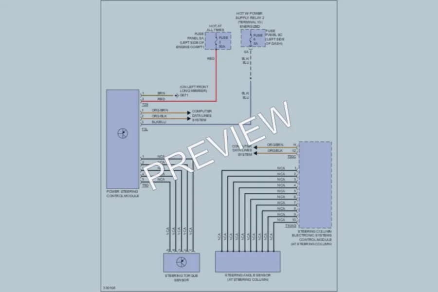 2010 Audi TT Electronic Power Steering wiring diagram preview