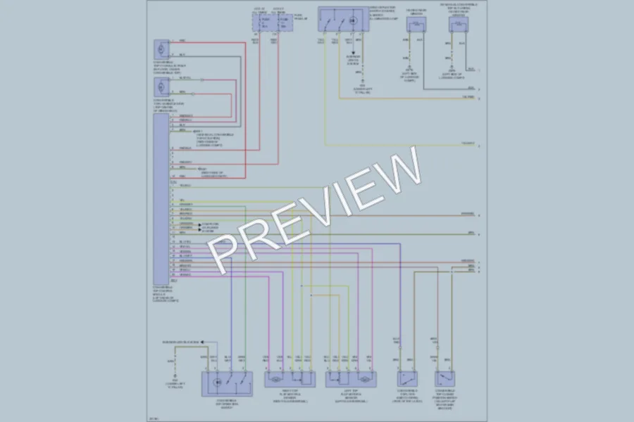 2010 Audi TT Power Top Sunroof wiring diagram preview