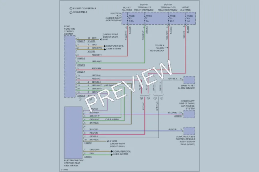 2010 BMW 328i Power Mirrors wiring diagram preview