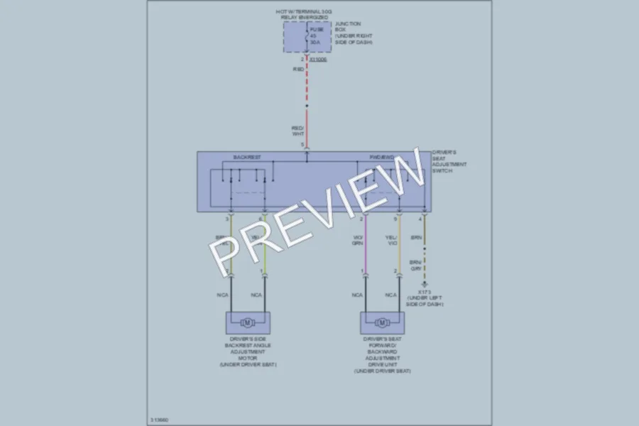 2010 BMW 335d Power Seats wiring diagram preview