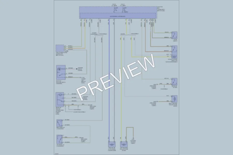 2010 BMW 335i Trunk Tailgate Fuel Door wiring diagram preview