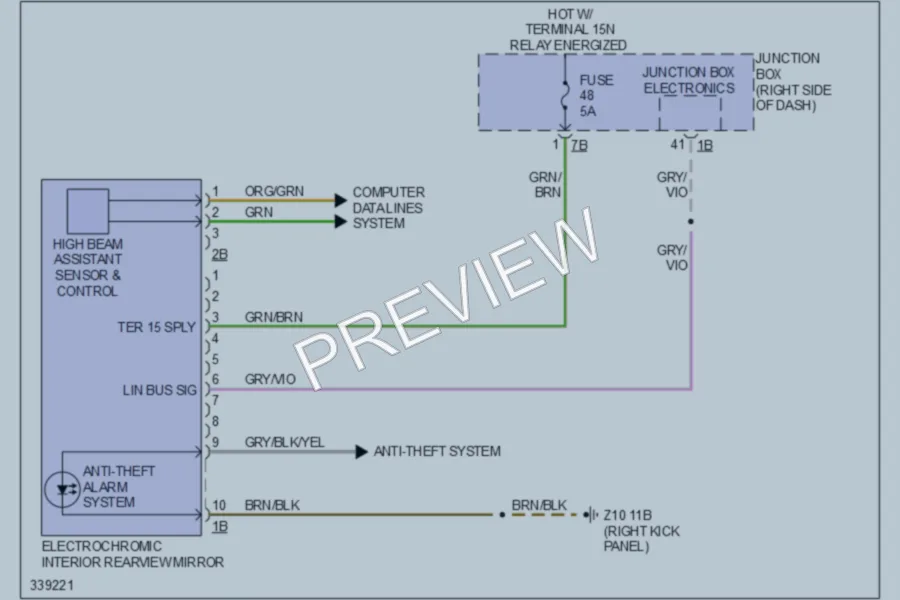 2010 BMW 550iGranTurismo Power Mirrors wiring diagram preview