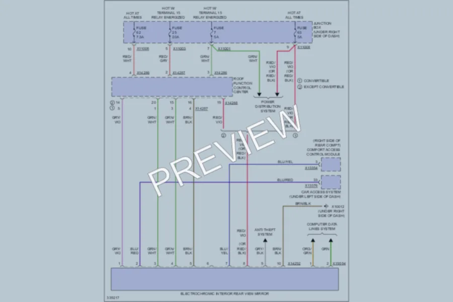 2010 BMW M3 Power Mirrors wiring diagram preview