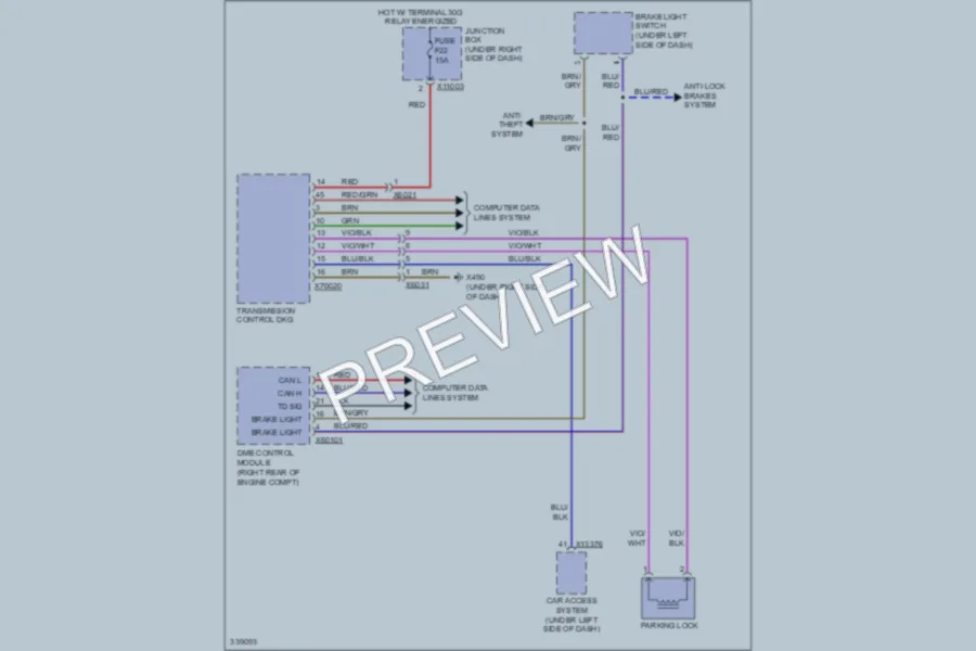 2010 BMW M3 Shift Interlock wiring diagram preview