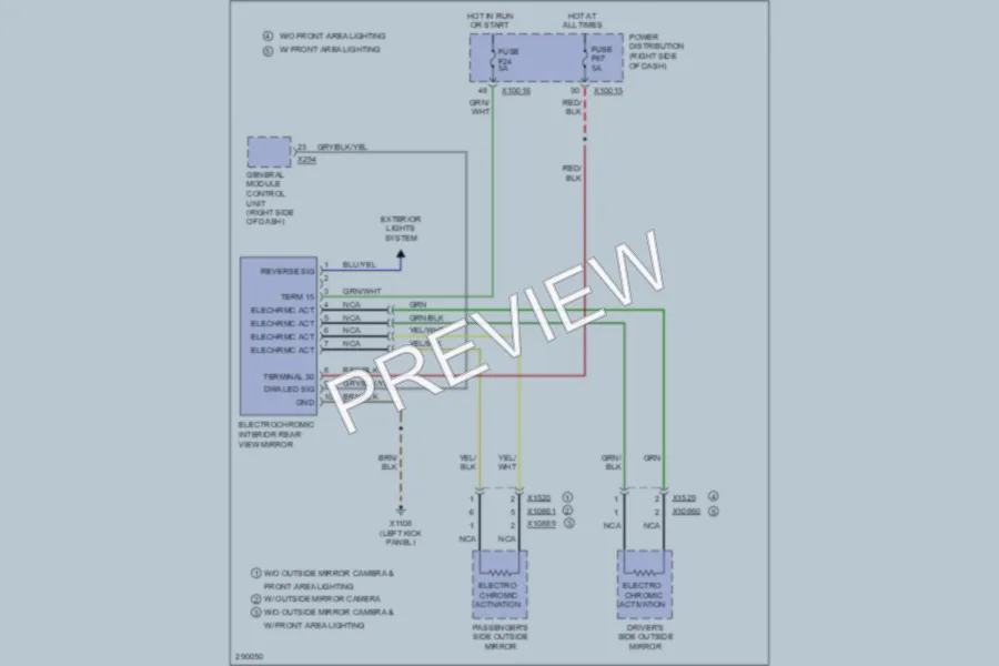 2010 BMW X3 Power Mirrors wiring diagram preview