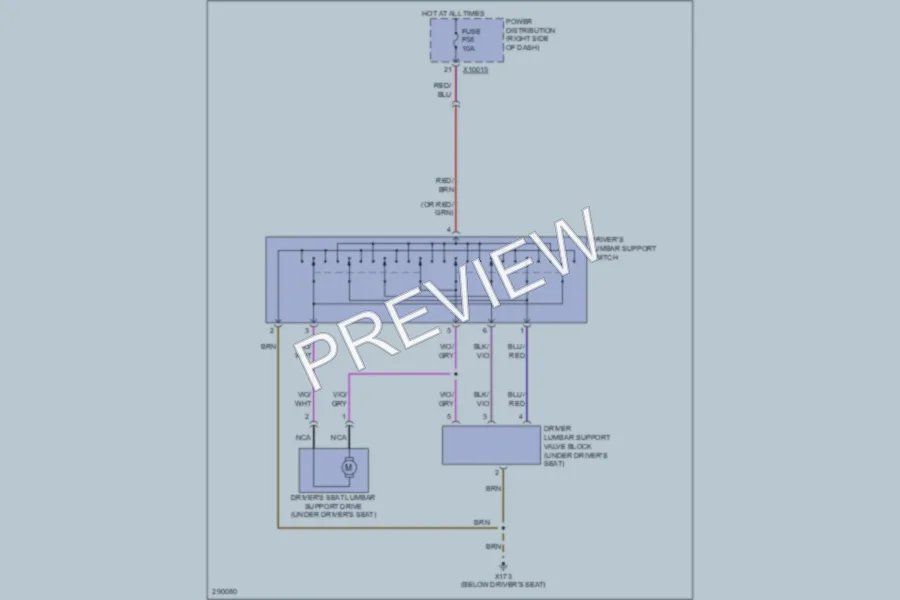 2010 BMW X3 Power Seats wiring diagram preview