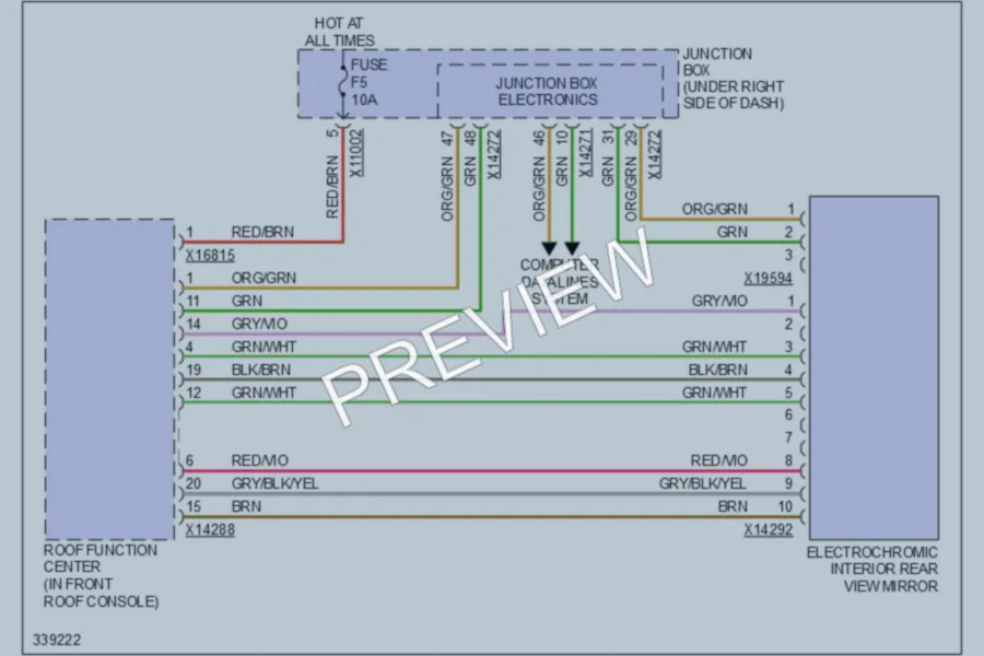 2010 BMW X5 Power Mirrors wiring diagram preview