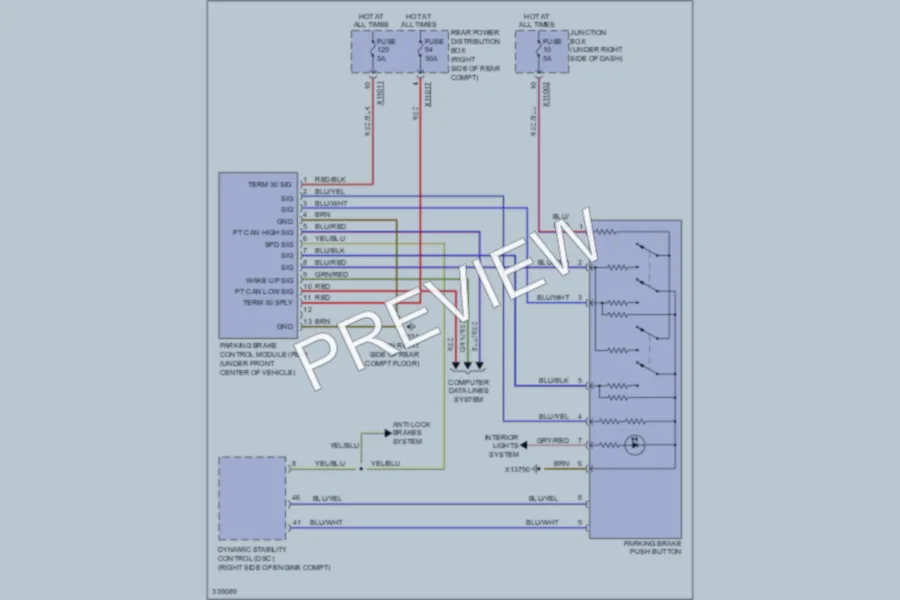 2010 BMW X5 Shift Interlock wiring diagram preview