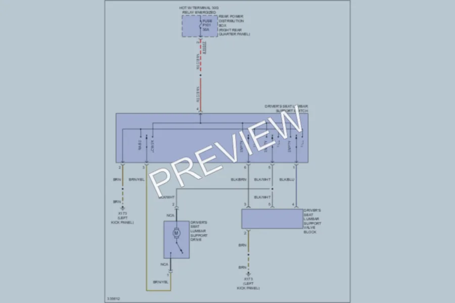 2010 BMW X6 Power Seats wiring diagram preview