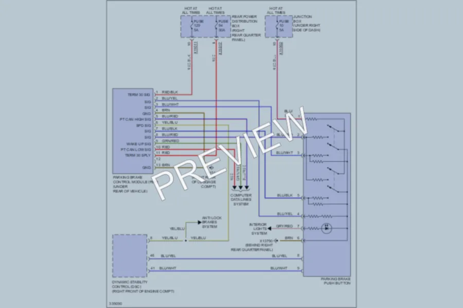 2010 BMW X6 Shift Interlock wiring diagram preview