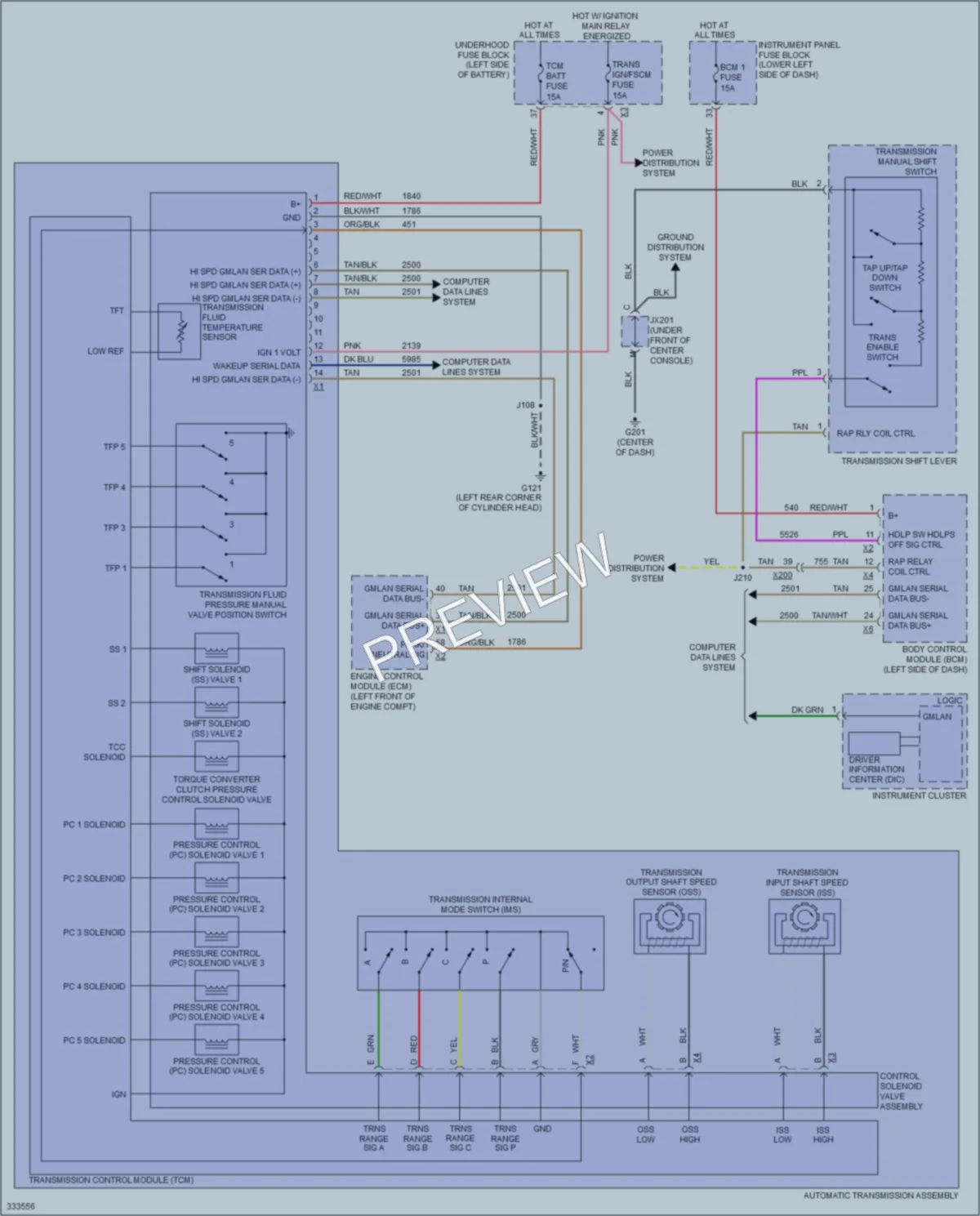 2010 Buick LaCrosse Transmission wiring diagram preview