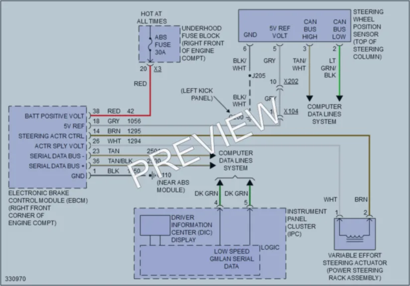 2010 Cadillac CTS Electronic Power Steering wiring diagram preview