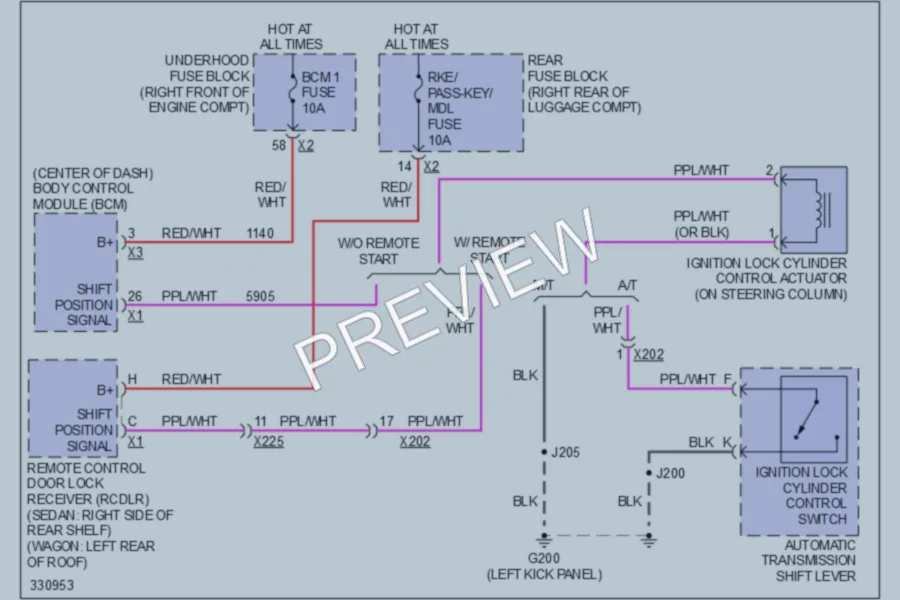 2010 Cadillac CTS Shift Interlock wiring diagram preview