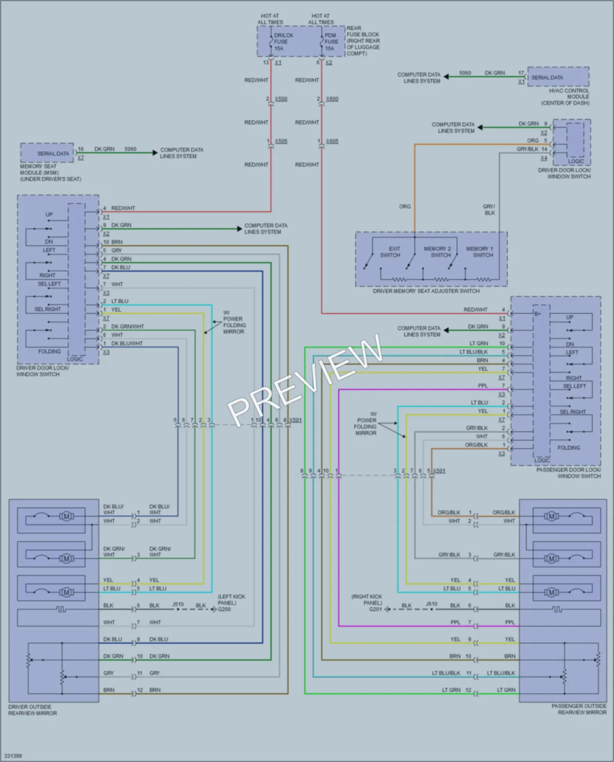 2010 Cadillac CTSV Memory Systems wiring diagram preview