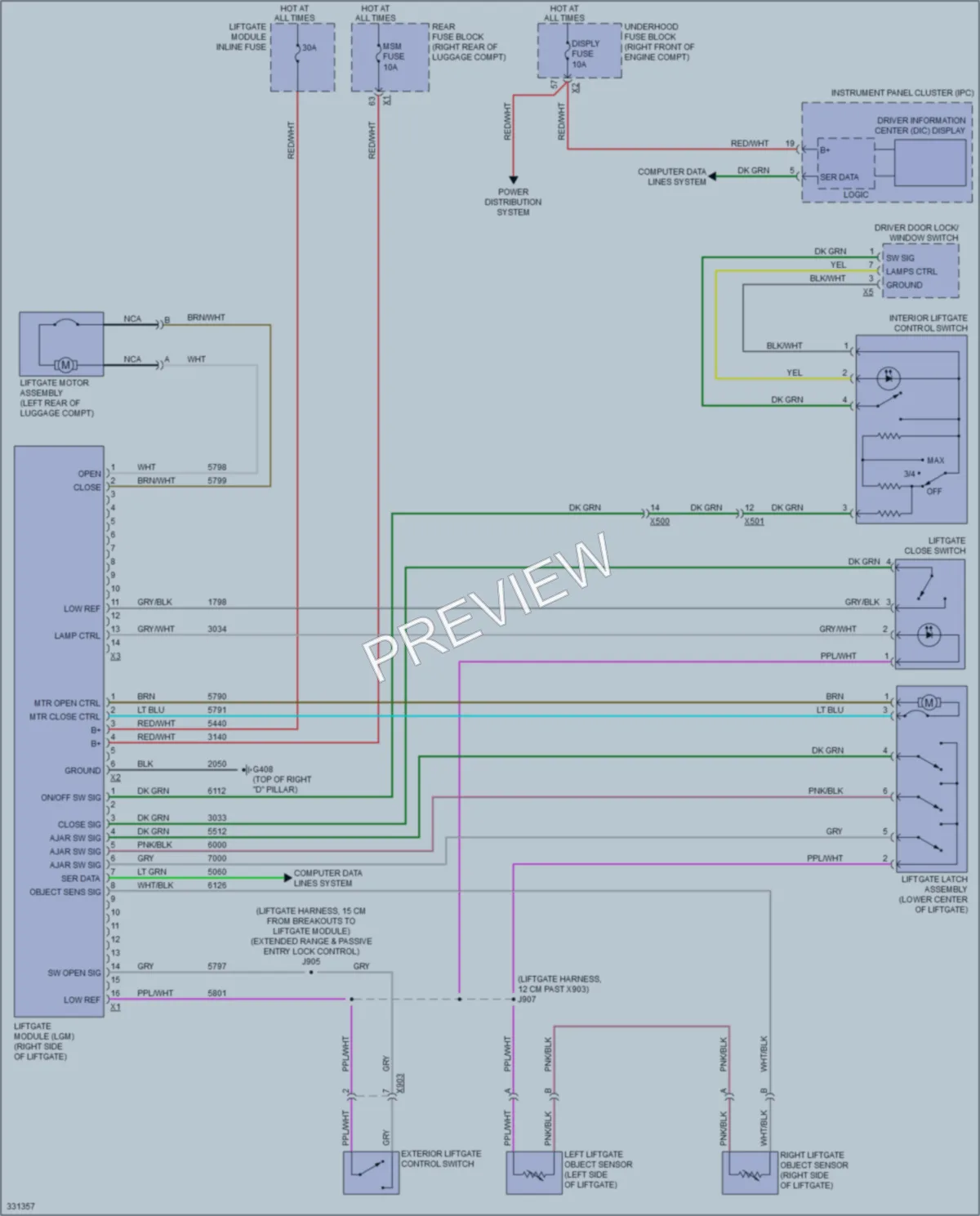 2010 Cadillac CTSV Trunk Tailgate Fuel Door wiring diagram preview
