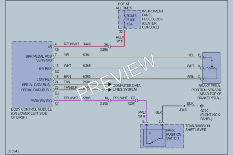 2010 Cadillac SRX Shift Interlock wiring diagram preview
