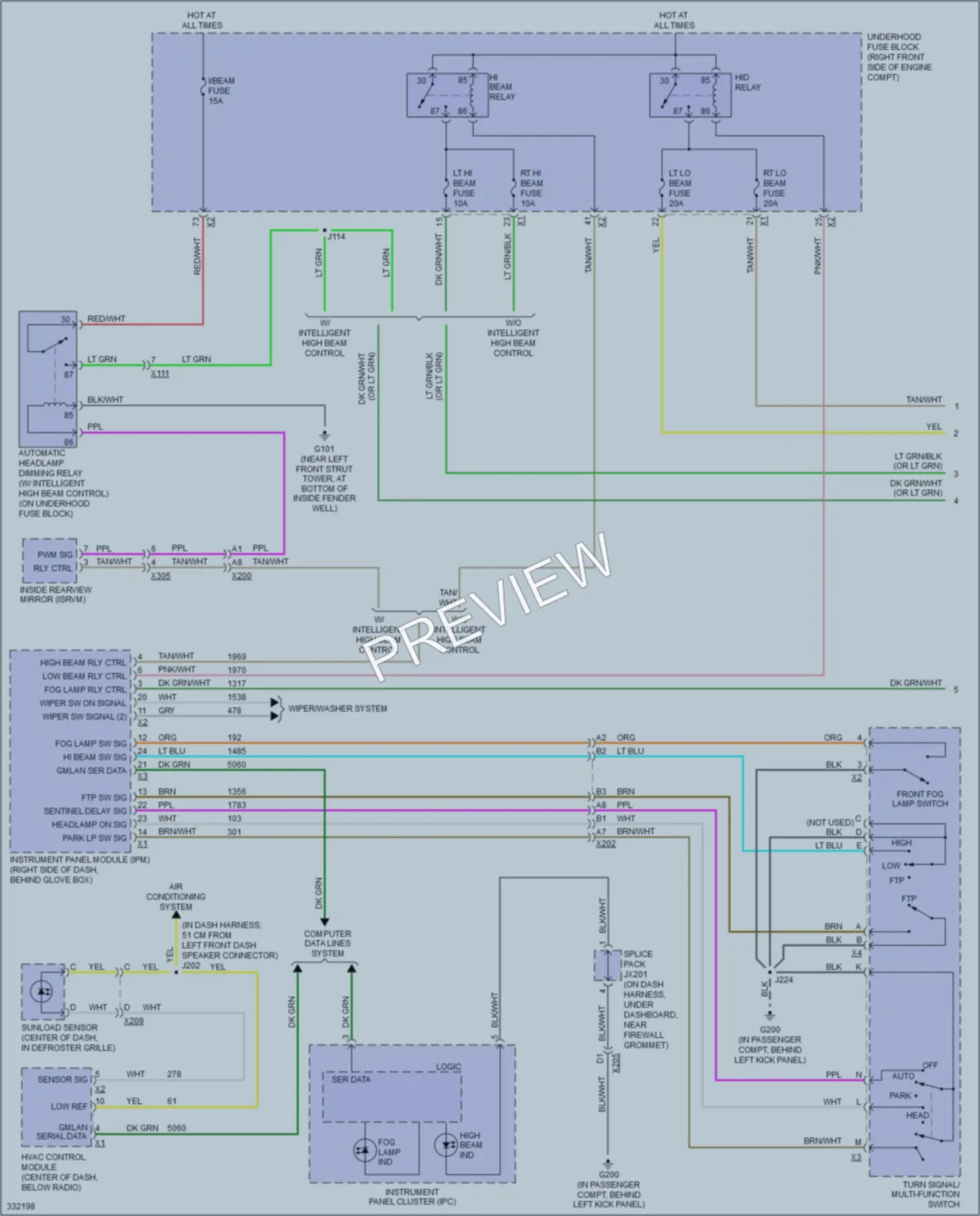 2010 Cadillac STS Headlights wiring diagram preview